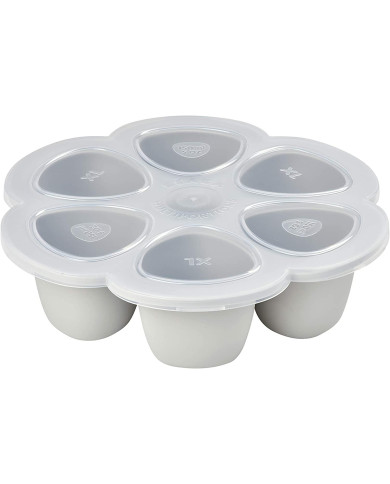 BEABA SILIKONA ZĪDAIŅU PĀRTIKAS KONTEINERS MULTIPORCIJĀM, XL (6X150 ML), GREY