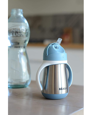 BEABA METĀLA PUDELĪTE AR SALMIŅU, 250 ML, WINDY BLUE