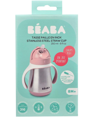 BEABA DZELZS PUDELĪTE AR SALMIŅU, 250 ML, OLD PINK