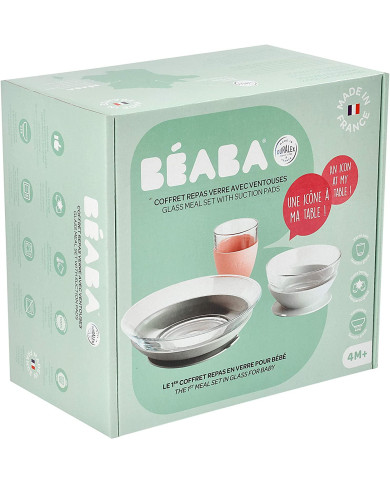 BEABA STIKLA 3 GAB. PUSDIENU KOMPLEKTS, EUCALYPTUS 