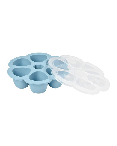 BEABA SILIKONA ZĪDAIŅU PĀRTIKAS KONTEINERIS MULTIPORTIONS, (6x90 ML), BLUE