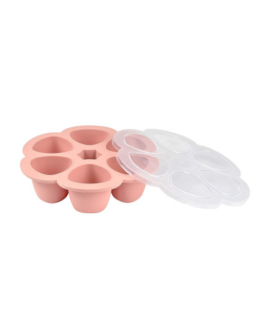 BEABA SILIKONA ZĪDAIŅU PĀRTIKAS KONTEINERIS MULTIPORTIONS, (6x90 ML), OLD PINK