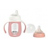 BEABA MOKOMASIS BUTELIUKAS-GERTUVĖ 2IN1, 210 ML, OLD PINK, SILIKONINIAME DĖKLE