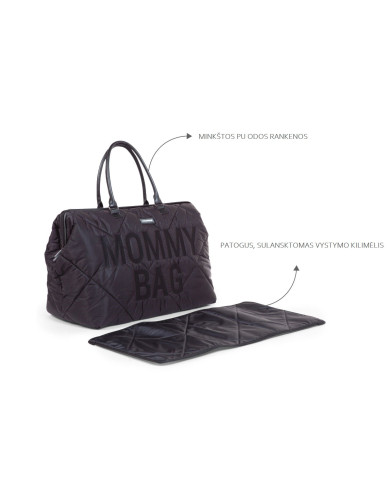 CHILDHOME DIDELIS MAMOS REIKMENŲ KREPŠYS MOMMY BAG, PUFFERED - BLACK