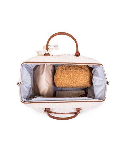 CHILDHOME DIDELIS MAMOS REIKMENŲ KREPŠYS MOMMY BAG, TEDDY OFF WHITE