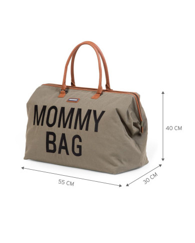 CHILDHOME DIDELIS MAMOS REIKMENŲ KREPŠYS MOMMY BAG, CANVAS - KHAKI