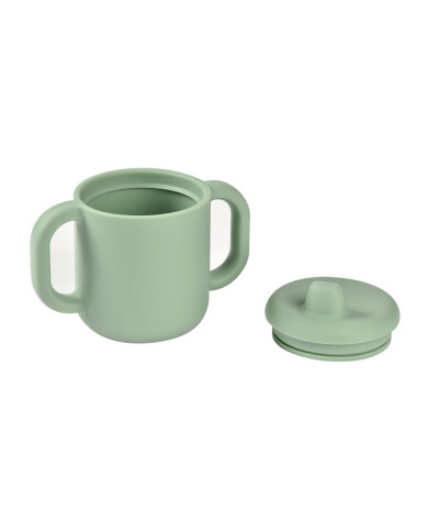 BEABA SILIKONINIS 2-IN-1 MOKOMASIS PUODELIS, SAGE GREEN