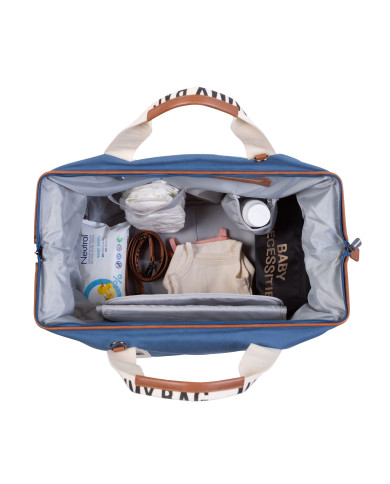 CHILDHOME DIDELIS MAMOS REIKMENŲ KREPŠYS MOMMY BAG SIGNATURE, CANVAS – INDIGO