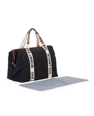 CHILDHOME DIDELIS MAMOS REIKMENŲ KREPŠYS MOMMY BAG SIGNATURE, CANVAS – BLACK