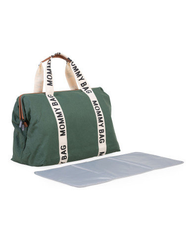 CHILDHOME DIDELIS MAMOS REIKMENŲ KREPŠYS MOMMY BAG SIGNATURE, CANVAS – GREEN