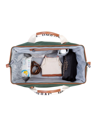 CHILDHOME DIDELIS MAMOS REIKMENŲ KREPŠYS MOMMY BAG SIGNATURE, CANVAS – GREEN