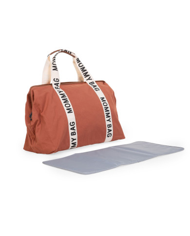 CHILDHOME DIDELIS MAMOS REIKMENŲ KREPŠYS MOMMY BAG SIGNATURE, CANVAS – TERRACOTTA 