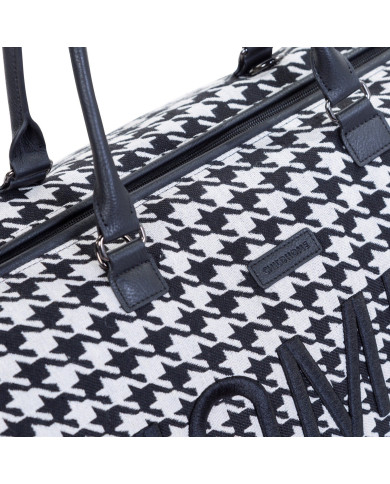 CHILDHOME DIDELIS MAMOS REIKMENŲ KREPŠYS MOMMY BAG, PIED DE POULE, BLACK