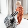 CHILDHOME DIDELIS MAMOS REIKMENŲ KREPŠYS MOMMY BAG, PIED DE POULE, BLACK