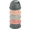 BEABA 4 SKYRIŲ PIENO MILTELIŲ DOZATORIUS IR UŽKANDŽIŲ DĖŽUTĖ, MINERAL GREY/PINK