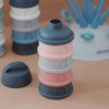 BEABA 4 SKYRIŲ PIENO MILTELIŲ DOZATORIUS IR UŽKANDŽIŲ DĖŽUTĖ, MINERAL GREY/PINK