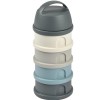 BEABA 4 SKYRIŲ PIENO MILTELIŲ DOZATORIUS IR UŽKANDŽIŲ DĖŽUTĖ, MINERAL GREY/BLUE