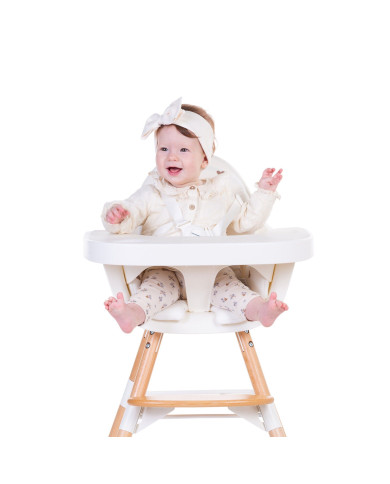 CHILDHOME EVOLU MAITINIMO KĖDUTĖS STALIUKAS SU SILIKONINIU KILIMĖLIU, WHITE