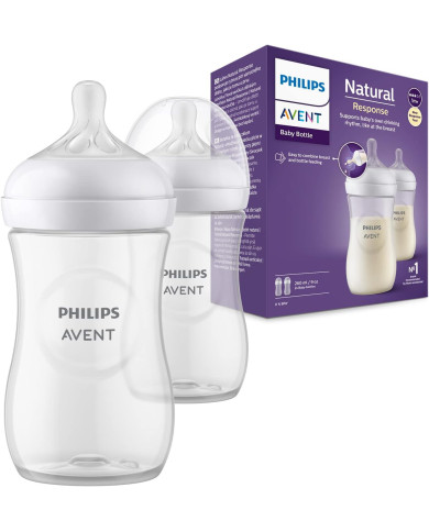 PHILIPS AVENT NATURAL RESPONSE BUTELIUKŲ RINKINYS, 260 ML, 1 MĖN.+, 2 VNT., BALTA