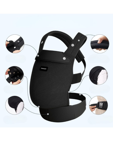 MOMCOZY ERGONOMINĖ KŪDIKIŲ NEŠIOKLĖ SU TINKLELIU, JUODA