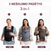 MOMCOZY ERGONOMINĖ KŪDIKIŲ NEŠIOKLĖ SU TINKLELIU, JUODA