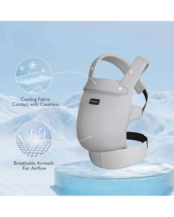 MOMCOZY ERGONOMINĖ KŪDIKIŲ NEŠIOKLĖ SU TINKLELIU, PILKA