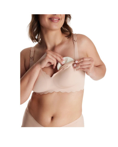 MOMCOZY BESIŪLĖ LIEMENĖLĖ NĖŠČIOSIOMS IR MAITINANČIOMS FLORAL YN46, OYSTER PINK, S DYDIS
