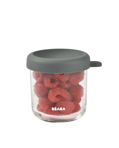 BEABA STIKLINIS MAISTO INDELIS SU DANGTELIU, MINERAL GREY, 250 ML 