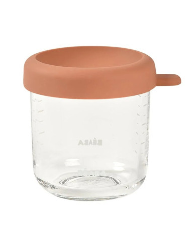 BEABA STIKLA TRAUKA AR VĀKU, TERRACOTTA, 250 ML