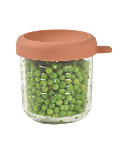 BEABA STIKLA TRAUKA AR VĀKU, TERRACOTTA, 250 ML