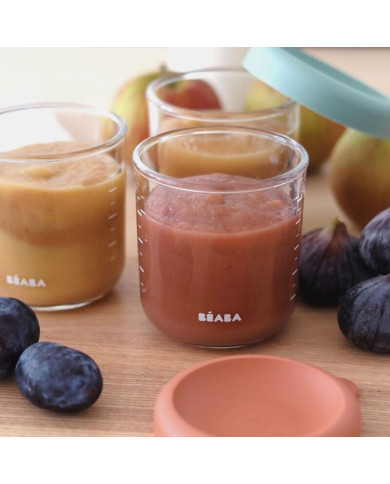 BEABA STIKLA TRAUKA AR VĀKU, TERRACOTTA, 250 ML