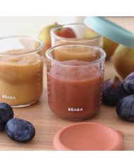 BEABA STIKLA TRAUKA AR VĀKU, TERRACOTTA, 250 ML