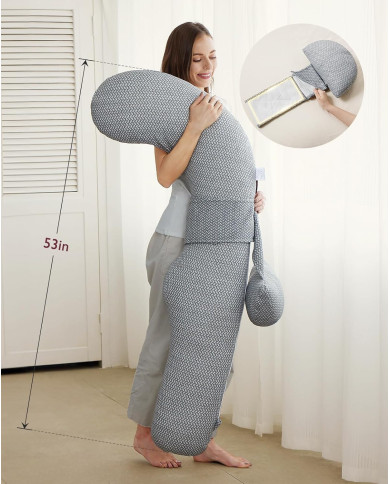 MOMCOZY GRŪTNIECĪBAS SPILVENS AR DZESĒJOŠU AUDUMU, F FORMAS