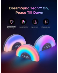 MOMCOZY BALTĀ TROKŠŅA APARĀTS MODINĀTĀJS DREAMSYNC™ AR VARAVĪKSNES GAISMU, GREY