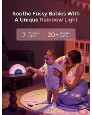 MOMCOZY BALTĀ TROKŠŅA APARĀTS MODINĀTĀJS DREAMSYNC™ AR VARAVĪKSNES GAISMU, GREY
