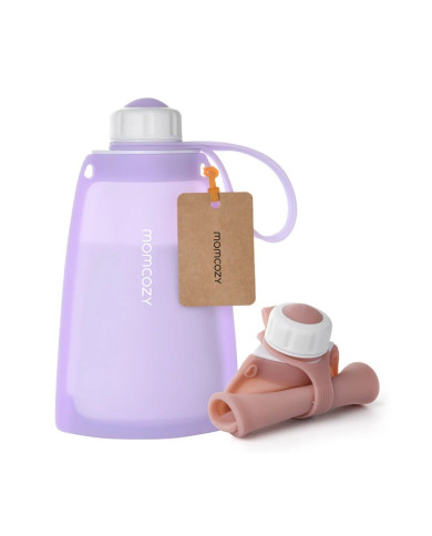 MOMCOZY ATKĀRTOTI IZMANTOJAMI SILIKONA PIENA GLABĀŠANAS MAISIŅI, 5 GAB., VIOLETI
