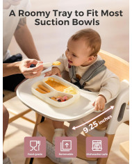 MOMCOZY DINERPAL UNIVERSĀLS BAROŠANAS KRĒSLS AUGOŠAM BĒRNAM UN MĀCĪBU TORŅIS VIENĀ