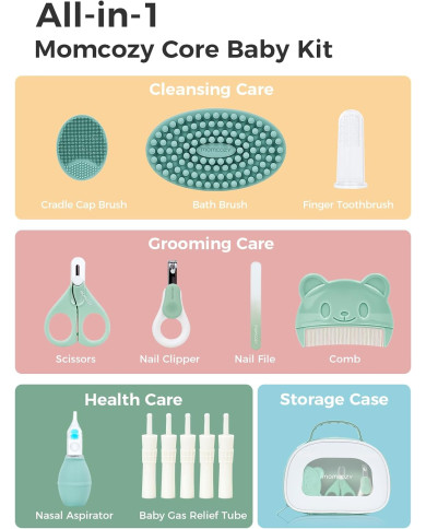 MOMCOZY KOMPLEKTS ZĪDAIŅU APRŪPEI, 10 PIEDERUMI