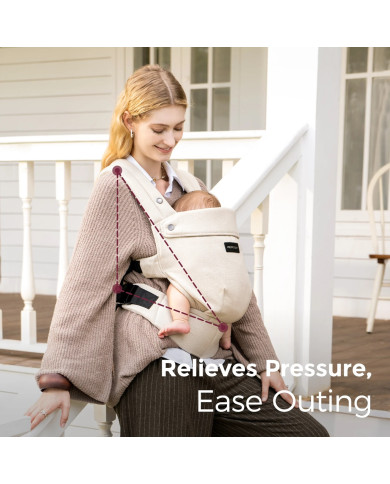 MOMCOZY ERGONOMISKĀ ZĪDAIŅU NĒSĀTĀJA PUREHUG NO DABĪGĀ LINA, LIGHT AMBER