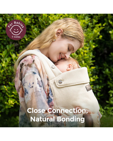 MOMCOZY ERGONOMISKĀ ZĪDAIŅU NĒSĀTĀJA PUREHUG NO DABĪGĀ LINA, LIGHT AMBER