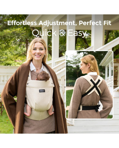 MOMCOZY ERGONOMISKĀ ZĪDAIŅU NĒSĀTĀJA PUREHUG NO DABĪGĀ LINA, LIGHT AMBER