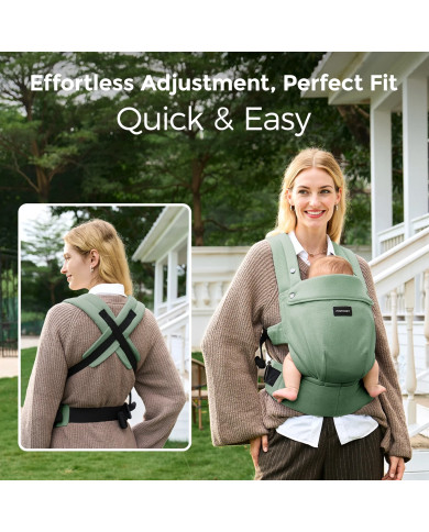 MOMCOZY ERGONOMISKĀS ZĪDAIŅU NĒŠĀTĀJS PUREHUG NO NATŪRĀLĀ LINA, SAGE GREEN