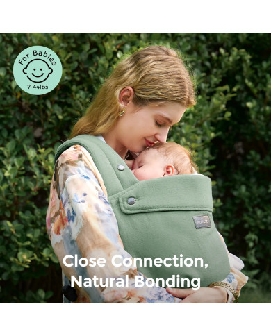 MOMCOZY ERGONOMISKĀS ZĪDAIŅU NĒŠĀTĀJS PUREHUG NO NATŪRĀLĀ LINA, SAGE GREEN