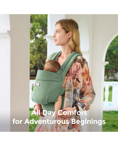 MOMCOZY ERGONOMISKĀS ZĪDAIŅU NĒŠĀTĀJS PUREHUG NO NATŪRĀLĀ LINA, SAGE GREEN