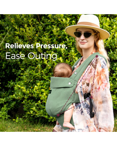 MOMCOZY ERGONOMISKĀS ZĪDAIŅU NĒŠĀTĀJS PUREHUG NO NATŪRĀLĀ LINA, SAGE GREEN