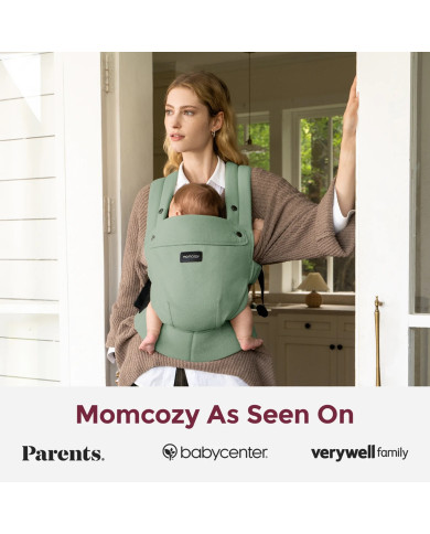 MOMCOZY ERGONOMISKĀS ZĪDAIŅU NĒŠĀTĀJS PUREHUG NO NATŪRĀLĀ LINA, SAGE GREEN