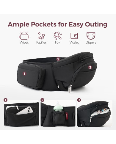 MOMCOZY ZĪDAIŅU NĒSĀTĀJS MOVE2FIT 2IN1 AR GŪŽU SĒDEKLI, MELNS