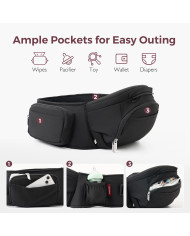 MOMCOZY ZĪDAIŅU NĒSĀTĀJS MOVE2FIT 2IN1 AR GŪŽU SĒDEKLI, MELNS