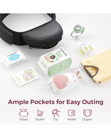 MOMCOZY ZĪDAIŅU NĒSĀTĀJS MOVE2FIT 2IN1 AR GŪŽU SĒDEKLI, MELNS