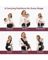 MOMCOZY ZĪDAIŅU NĒSĀTĀJS MOVE2FIT 2IN1 AR GŪŽU SĒDEKLI, MELNS